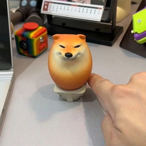 3 Escuichi Huevo Doge Cheems Squishy Divertido Antiestres Color Marrón Claro