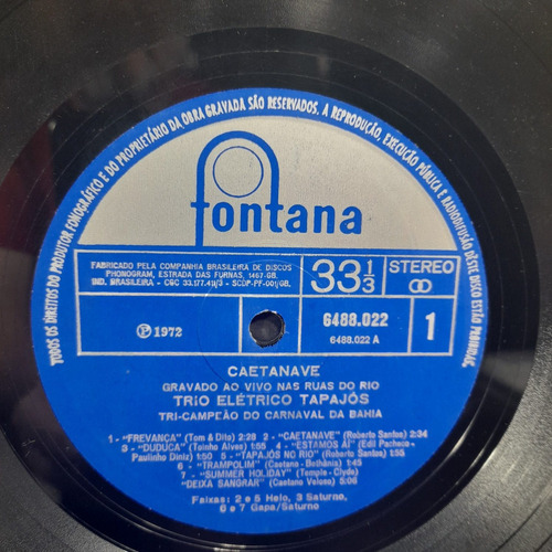 Imagem 5 de 6 de Vinil Lp Caetanave Trio Elétrico Tapajós 1972 Bom Estado