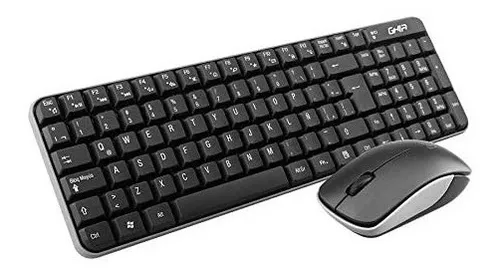Teclado Y Mouse Inal mbrico Combo Gt2000gn Gris Negro Ghia