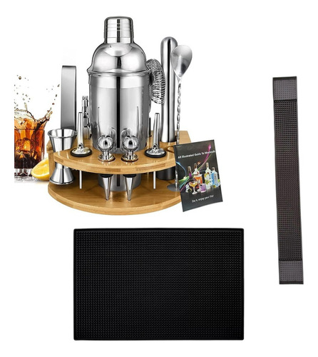 Cocktail Bar Set 14 Piezas: Mezcla Y Sirve Con Estilo