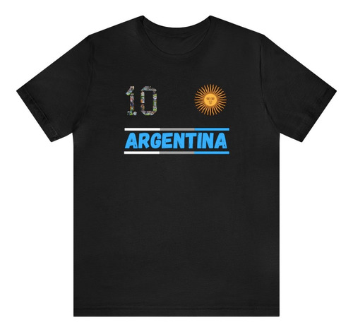 Remeras Algodon Niños Argentina Messi Sol Con Numero