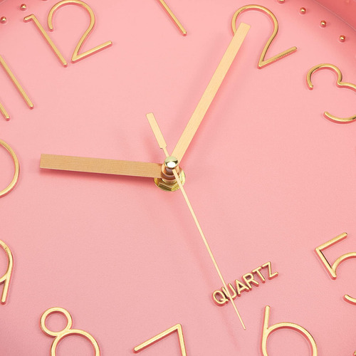 Reloj De Pared Rosa Lumuasky Analógico Moderno Pequeño Lindo