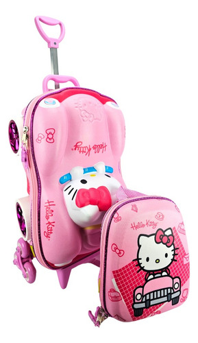 Mochilete Hello Kitty 3d Kit Com Lancheira Maxtoy 2823am21