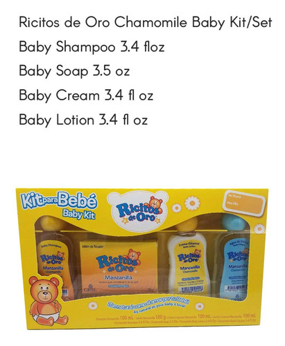 Set De Regalo Grisi Ricitos De Oro Chamomile Baby Kit Con 4