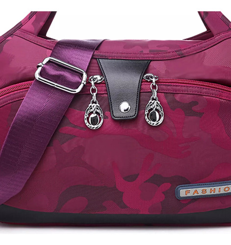 Bolsa Mediana Mujer Anti Furo Oxford Moda Impermeable Color Camouflage Rose