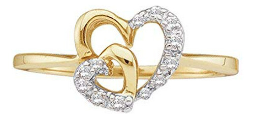 Anillos - 0.11 Carat (ctw) 1-8 Ctw-diamond Heart Ring, 10k Y