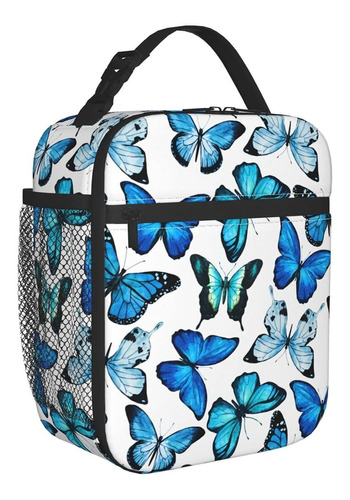 Bolsa Almuerzo Diseño Mariposa Azul Organizador Lonchera