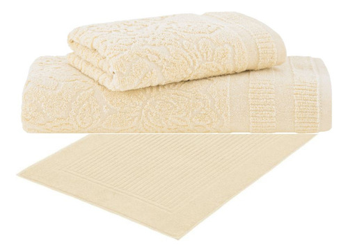 Jogo Banho Rosto Piso 3 Pçs Botanique Extra Soft Buddemeyer Cor Amarelo 1903