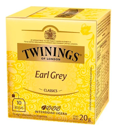 Te Twinings Earl Grey Caja X 10 Saquitos De 20 Gramos