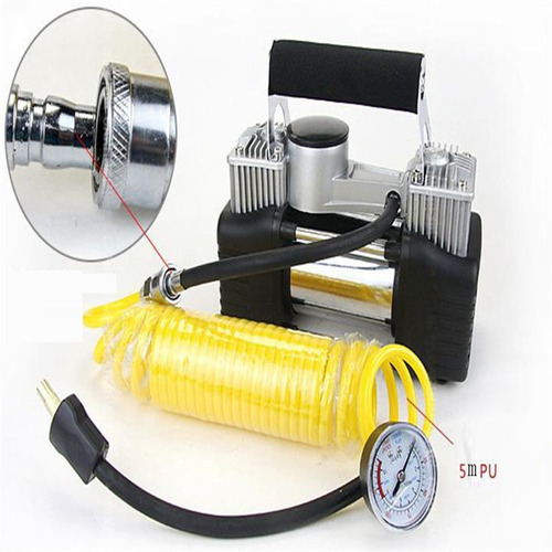 Imagen 4 de 7 de Compresor Doble Piston 12v Metal Auto Camioneta Con Bolso