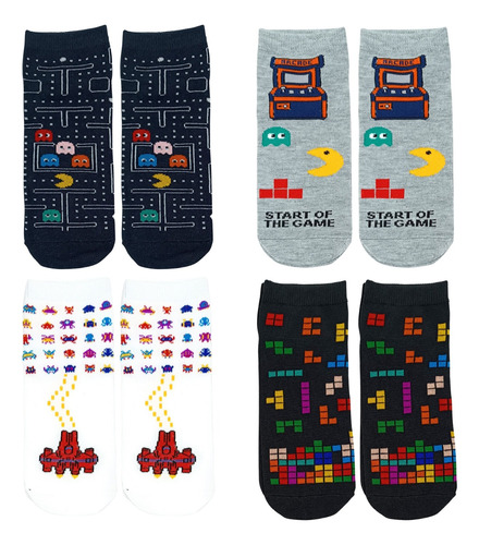  Medias Tobilleras Arcade Video Juegos Unisex Pack X 6