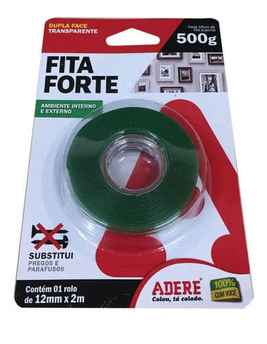 Cinta Doble Faz Trasparente 12mm X 2 Mt Resis 500g Cada 15cm