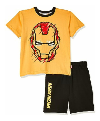 Conjunto Disney Marvel Carsatoons Iron Man, 3rhav07 Playera