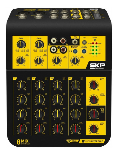 Skp Mix Connect 8 Consola Mixer 8 Canales Usb Phantom.