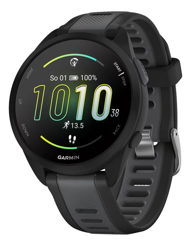 Relógio Garmin Forerunner 165 Amoled Preto/ardósia, 43 Mm, E Caixa Preto Pulseira Preto Bisel Preto