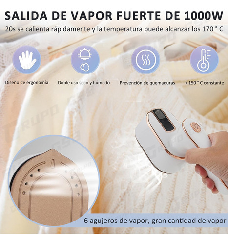 Plancha Vapor Para Ropa 1100w Vertical Mini Y Portátil Viaje