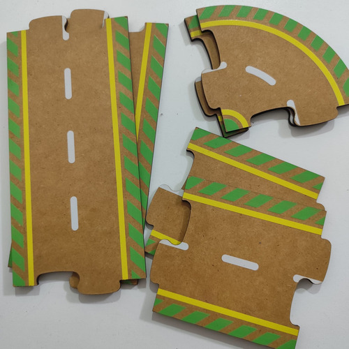 Caminos Campo Set Inicial Madera Didáctico Infantil Niños Color Marrón