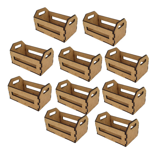  Kit Com 10 Mini Caixotes Caixas De Feira Mdf Lembrancinhas