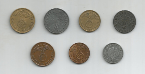 Lote 7 Monedas Alemania 2da Guerra Mundial R-117