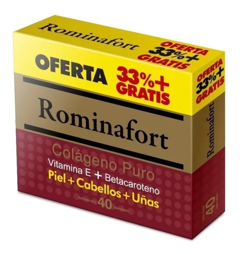 Rominafort Colágeno Puro Vitamina E Y Betacarotenos 40comp Sabor No