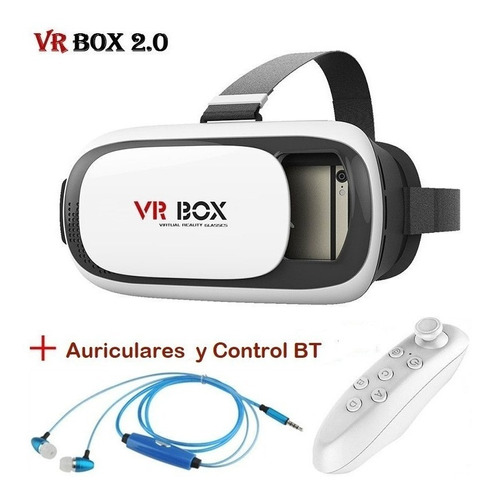 Imagen 1 de 1 de Lentes Vr Box Mas Auriculares Y Control Bluetooth