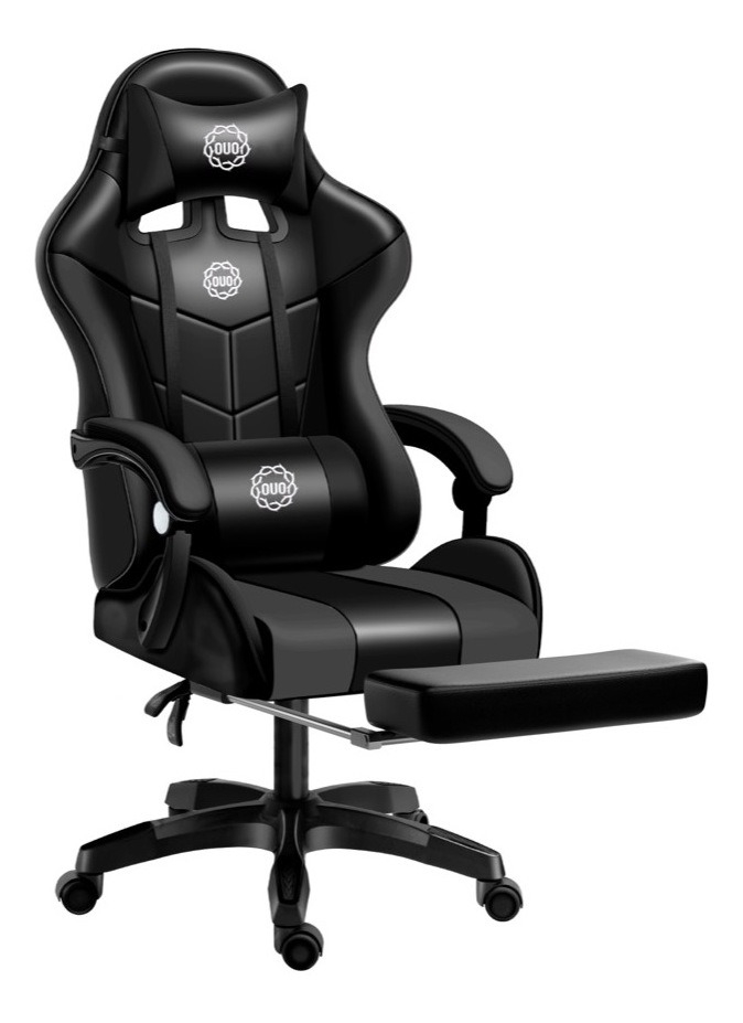 Silla Gamer Ergonómica Reposapiés Reclinable Gaming Oficina Negra