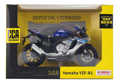 Motocicleta A Escala 1:12 Yamaha Yzf R1 Licencia Oficial