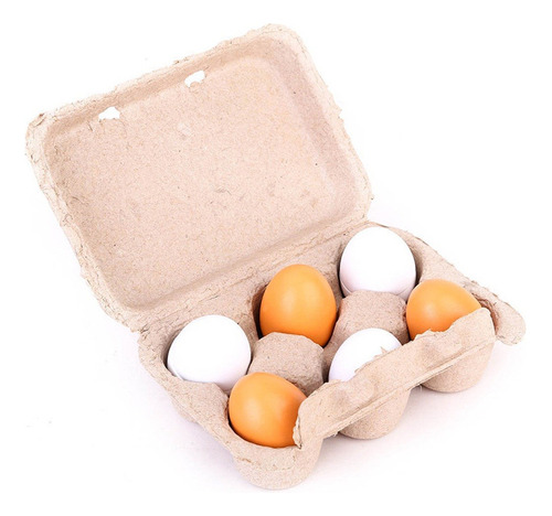 Set De Juego De Simulación De Huevos De Madera: Juguete De C