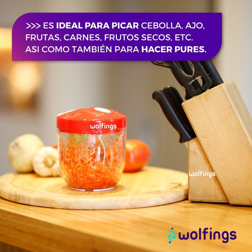Imagen 8 de 10 de Picadora Manual Verduras Cortador Vegetales Pica Cebolla