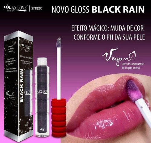 Max Love Black Rain Muda De Cor Conforme Ph Da Pele Cor Rosa Rosa