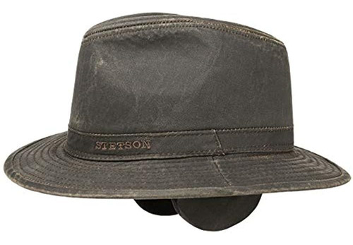 Stetson Berico Ear Flaps Traveller Hat Hombre Marrón 7 1 / 4