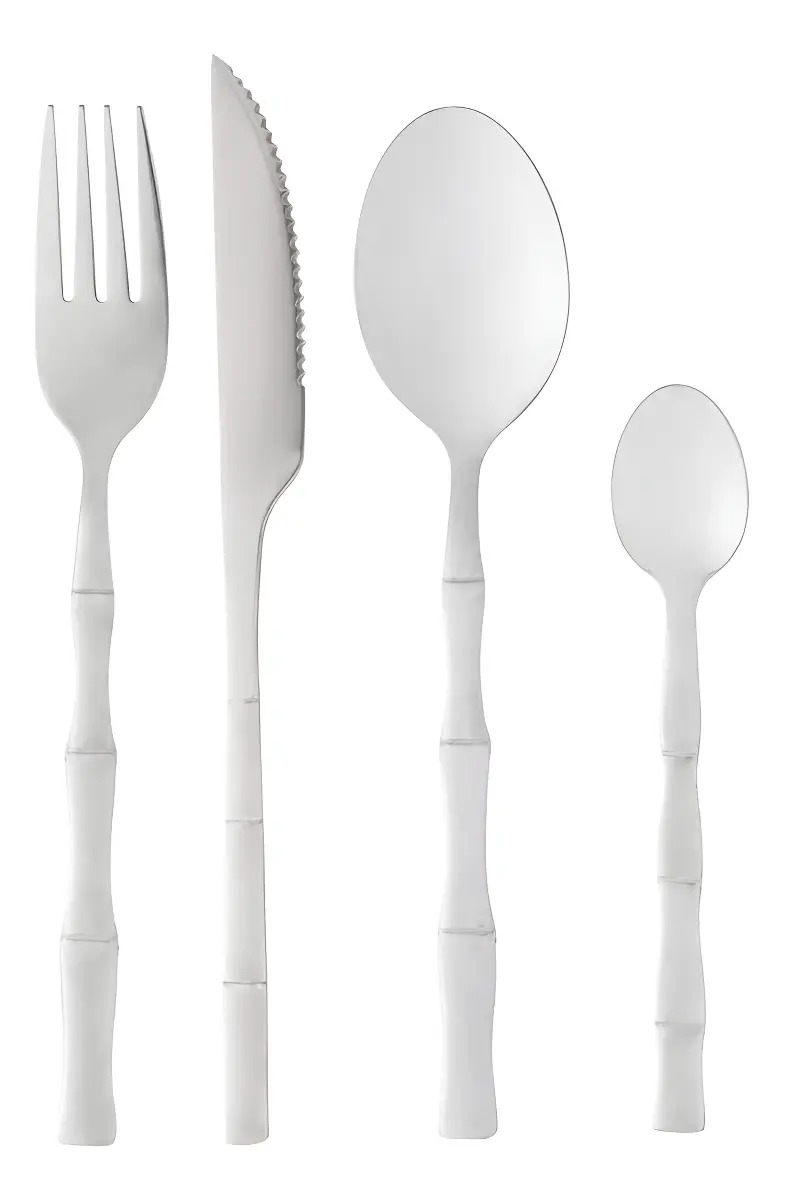 Faqueiro 16 ​Peças De Aço ‌Inox Bambu Elegant ‌- Lyor