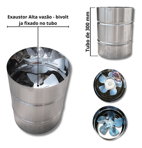 Kit Churrasqueira Completa Coifa Inox 90x60 E Braseiro 60x40