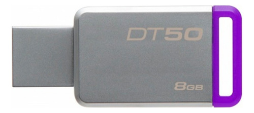 Memoria USB Kingston DataTraveler 50 DT50 8GB 3.1 Gen 1 plateado y violeta
