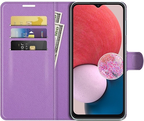 Capa protetora Danet Proteção Premium Flip Wallet rosa-escuro para Samsung Galaxy Galaxy a13 4g 6.6 de 1 unidade