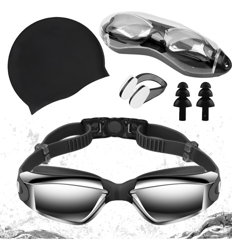 Natacion Kit 4 En 1 Protección Uv Antivaho Gafas