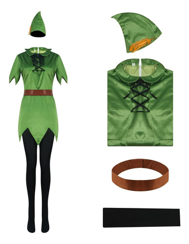 Lilliween Peter Pan Disfraz Cosplay, Anime Halloween Game Pa