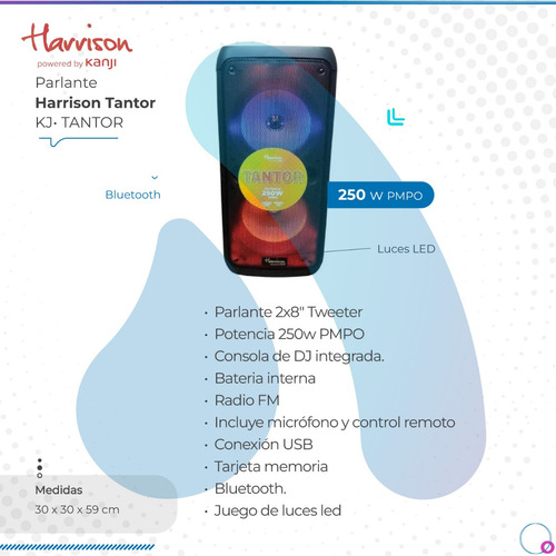 Parlante Harrison Tantor Dj Bluetooth Kj-tantor