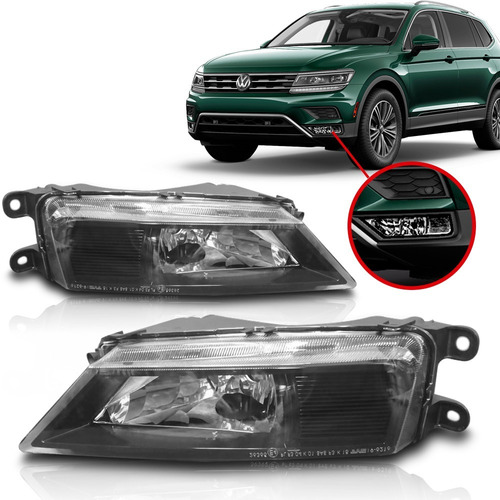 Farol Milha Vw Tiguan 2018 A 2019 Mascara Negra