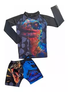 Traje De Baño Dinosaurio Para Niños - Buzo Y Bóxer