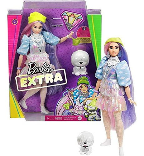 Barbie Extra Doll N. ° 2 Con Apariencia Brillante Con Cachor