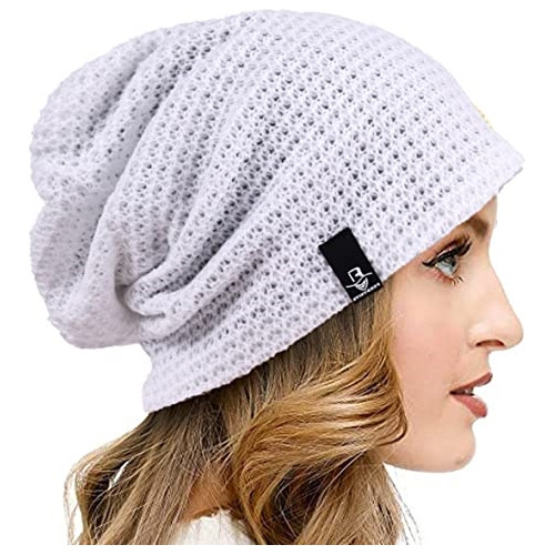 Gorros Sombreros Y Boinas De Punto Holgado Para Mujer Blanco