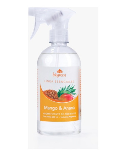 Aromatizante De Ambiente Biogreen Mango Y Ananá 500ml