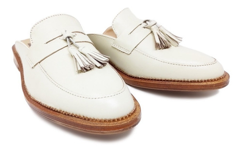 Imagen 4 de 9 de Zapato Dama Mule Flats Piel Fina Genuina Vacuno