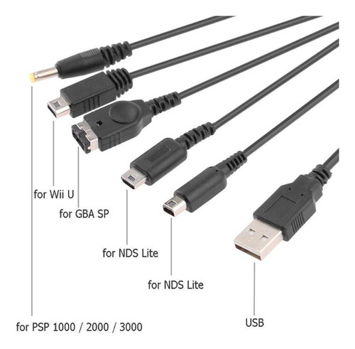 Z Cable De Carga Usb 5 En 1 For U New 3ds Ndsl Gba Sp Dsi