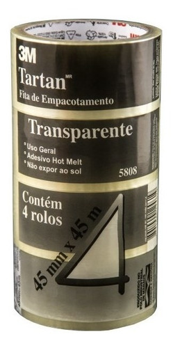 Kit Com 4 Fita Tartan 5808 3m Adesiva Hot Melt 45mm X 45m