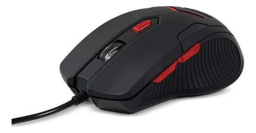 Kit de ratón para juegos de 3200 dpi y alfombrilla de ratón Multilaser Mo306, color rojo