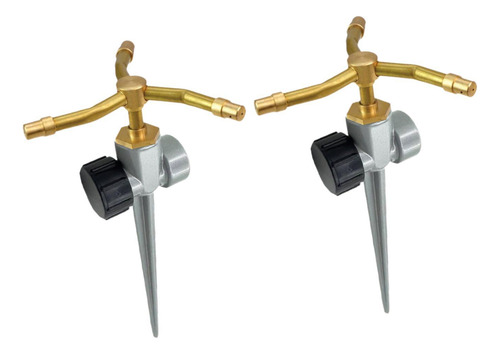 2 Aspersores Metálicos De 3 Brazos Con De Riego Automático