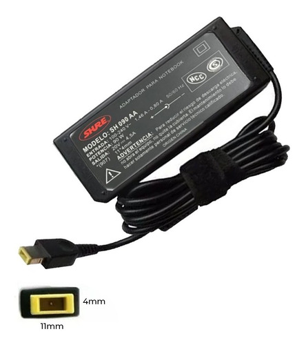 Imagen 1 de 2 de Cargador P/ Notebook Lenovo/ibm 90w-7 20v 4.5a Pin 11x4mm