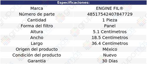 Filtro De Aire Engine Fil Jetta V6 2.8l 2000 A 2004